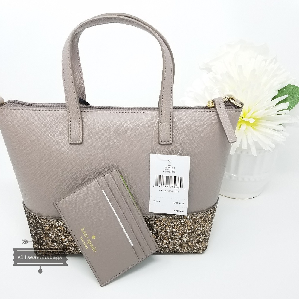 Kate spade ina greta satchel card case SET grey - Picture 3 of 8